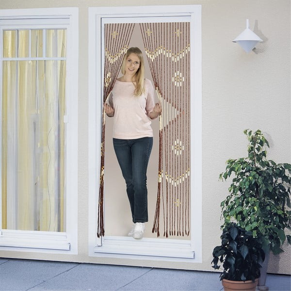 Draperie în culoare naturală din bambus 90x200 cm cu prindere la ușă Rhombus – Maximex-image-3