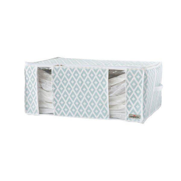 Cutie pentru depozitare cu vacuum Compactor Stripes, alb - verde