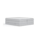 Pat boxspring gri deschis cu spațiu de depozitare/fără tăblie 160x200 cm Juniper – Maison de Rêve