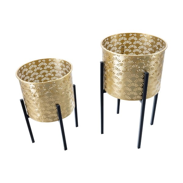 Set 2 suporturi pentru ghivece Mauro Ferretti Glissy, înălțime 38 cm, auriu-image-3