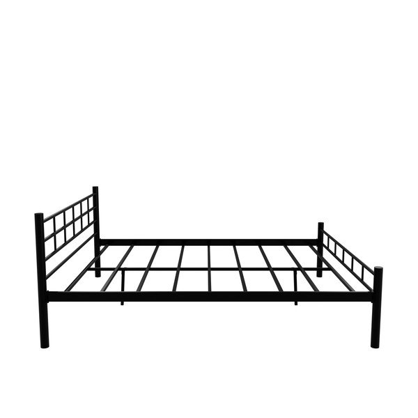 Pat matrimonial negru din metal cu somieră 160x200 cm K70 – Kalune Design-image-3