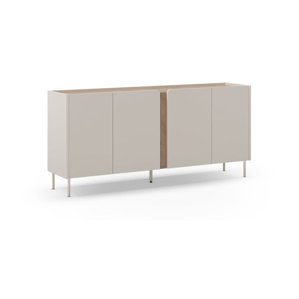 Comodă crem/în culoare naturală cu aspect de lemn de stejar 180x82x40 cm Lucile – Marckeric-image-2