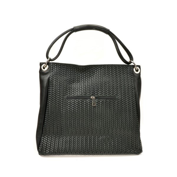 Geantă din piele Luisa Vannini, negru-image-3