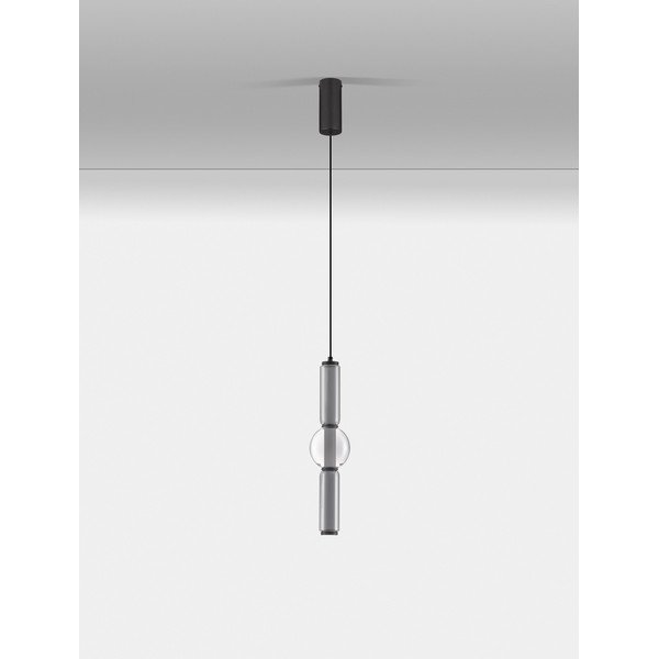 Lustră gri LED cu intensitate reglabilă din sticlă ø 12 cm Ulon – Nova Luce-image-1