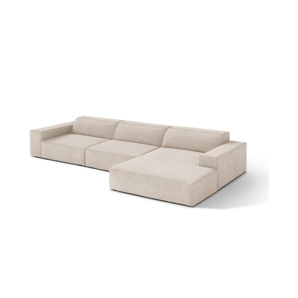 Colțar modular crem (cu colț pe partea dreaptă/cu șezlong) Jodie – Micadoni 
