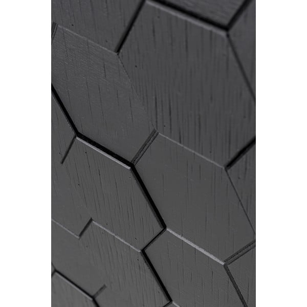 Comodă neagră joasă din lemn de pin 140x58 cm Linc – White Label-image-3