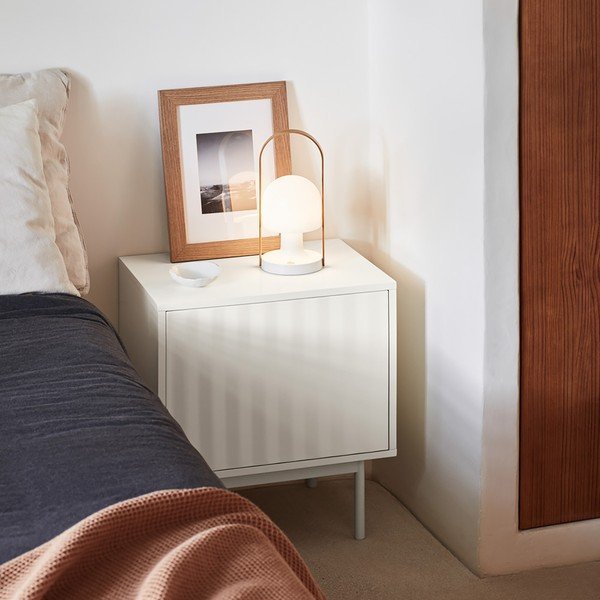 Noptieră albă cu aspect mat Sierra – Teulat-image-1