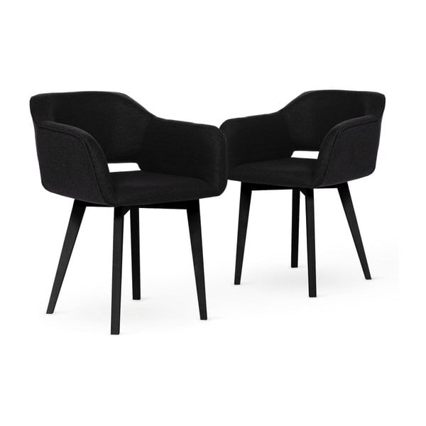 Set 2 scaune cu picioare negre My Pop Design Oldenburger, negru - negru