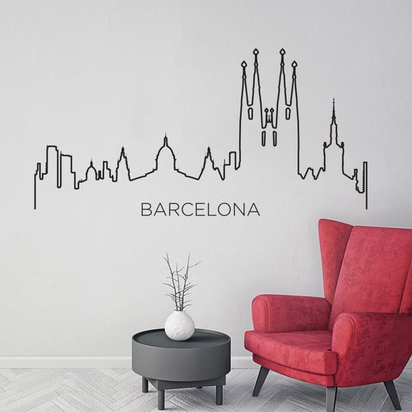 Autocolant de perete Ambiance Skyline Barcelona