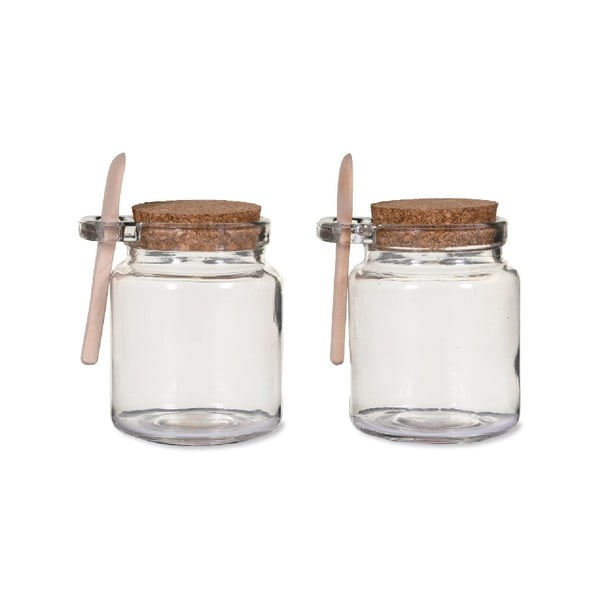 Set 2 borcane din sticlă și capace din lemn Garden Trading Sprinkle Jar, ø 7,5 cm