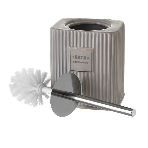 Perie de WC gri din ceramică Griso – Casa Selección-image-2