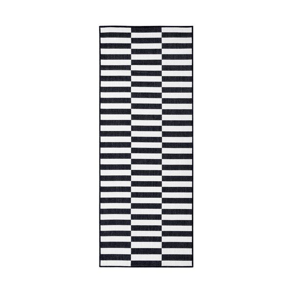 Covor tip traversă alb-negru 80x200 cm Viela – Hanse Home