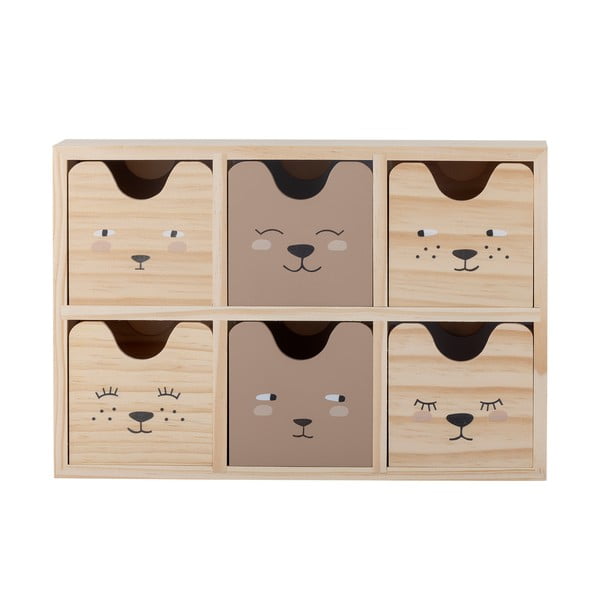Organizator de jucării pentru copii în culoare naturală din lemn 27x8x18 cm Calle – Bloomingville Mini-image-4