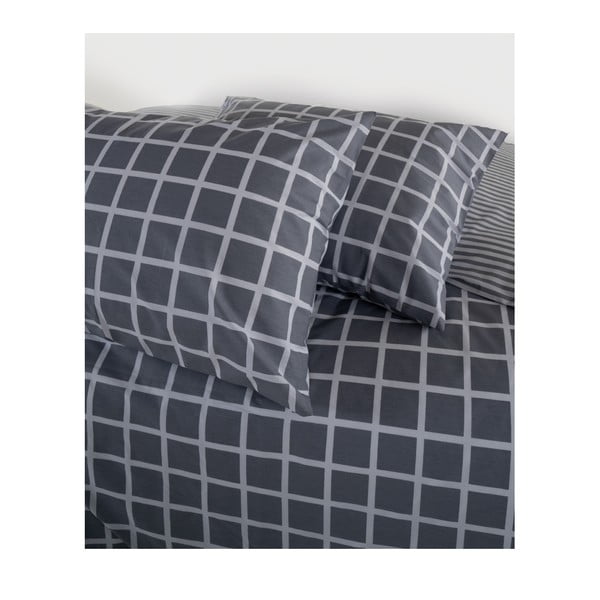 Lenjerie de pat gri din bumbac ranforcé pentru pat dublu, extinsă 240x220 cm Linear Calm Geometric – Mila Home Luxury-image-4