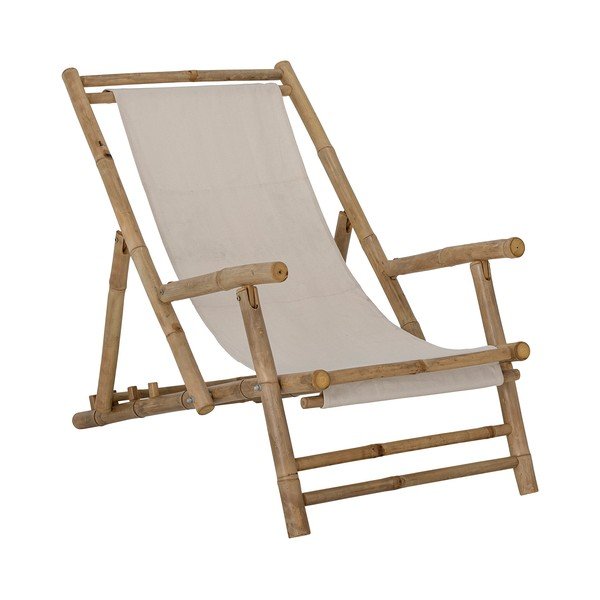 Șezlong de grădină alb-natural  din bambus Korfu – Bloomingville