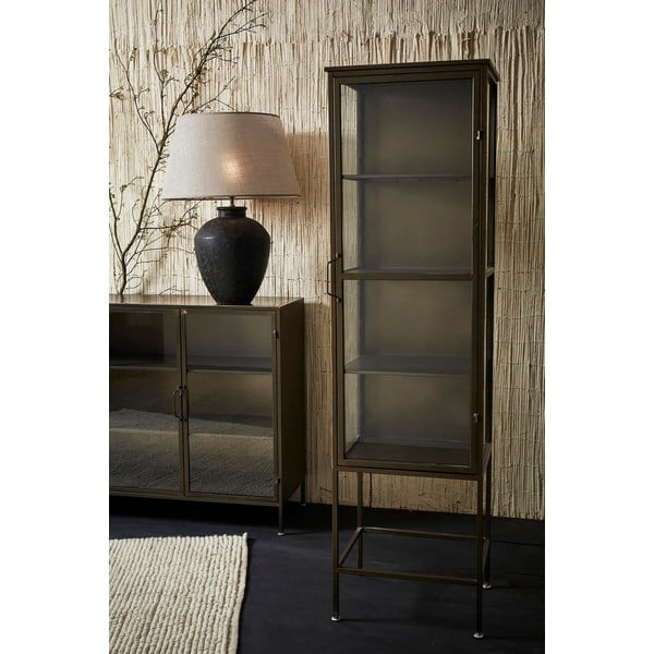 Vitrină aurie din metal 123,5x91,5 cm Dagenham – Côté Table-image-1