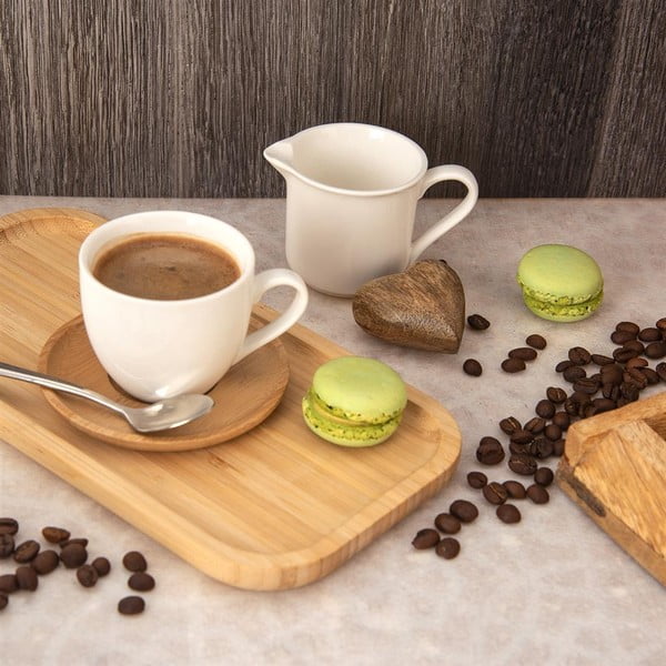 Set de 6 cești din porțelan alb de 125 ml Whiteline - Orion-image-1