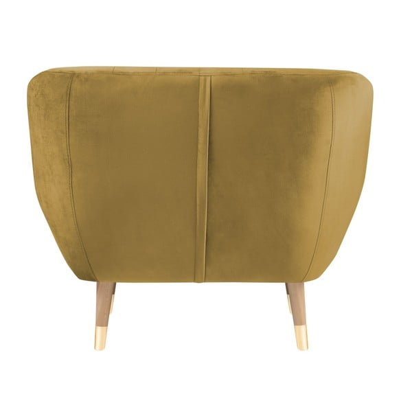 Fotoliu cu tapițerie din catifea Mazzini Sofas Benito, auriu-image-4