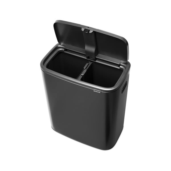 Coș de gunoi gri închis de reciclat/cu senzori de atingere din oțel 60 l Bo Touch Bin – Brabantia