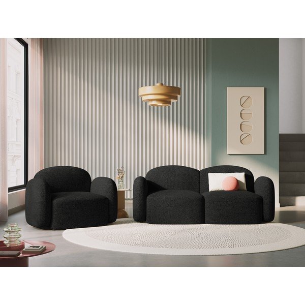 Canapea neagră 194 cm Blair – Micadoni Home-image-1