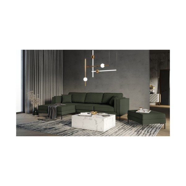 Colțar cu șezlong parte stângă Milo Casa Attilio, verde închis-image-4