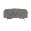 Taburet gri cu tapițerie din catifea Chelsea – Ropez