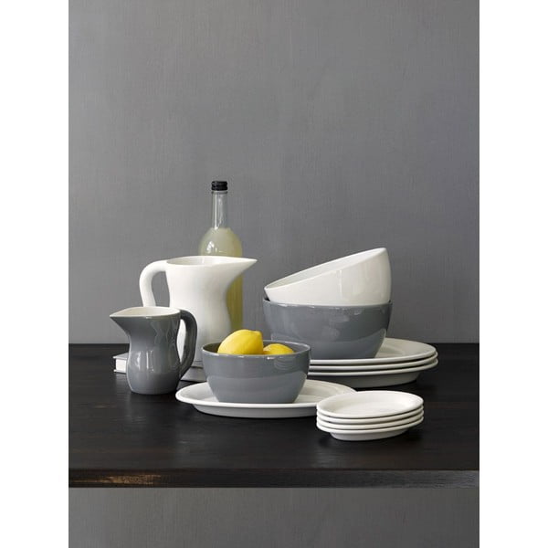 Bol oval din gresie Kähler Design Ursula, 22 x 13,5 cm, alb-image-1