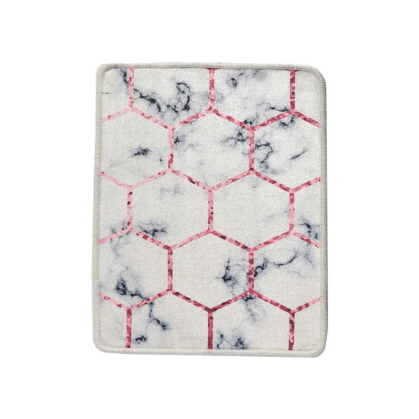 Covoraș de baie alb/gri 60x40 cm Honeycomb - Foutastic-image-2