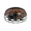 Plafonieră negru-mat/maro cu control prin telecomandă, cu ventilator Trondheim – Reality
