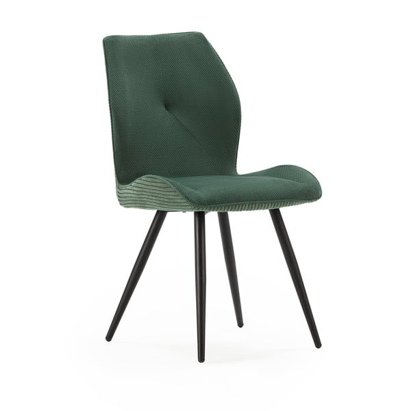 Scaune de dining verzi 2 buc. din catifea reiată Adaya – Marckeric