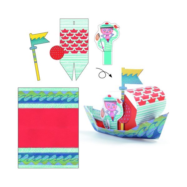 Set origami din hârtie impermeabilă cu accesorii Djeco Boats-image-3