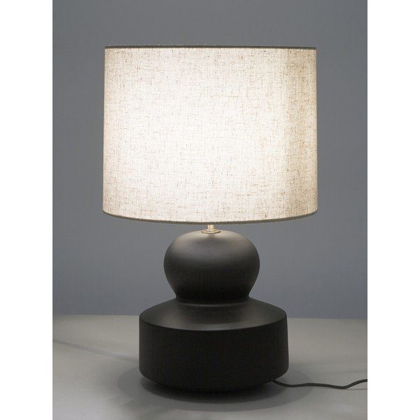 Veioză din ceramică Westwing Collection Georgina, înălțime 52 cm, negru-bej-image-1