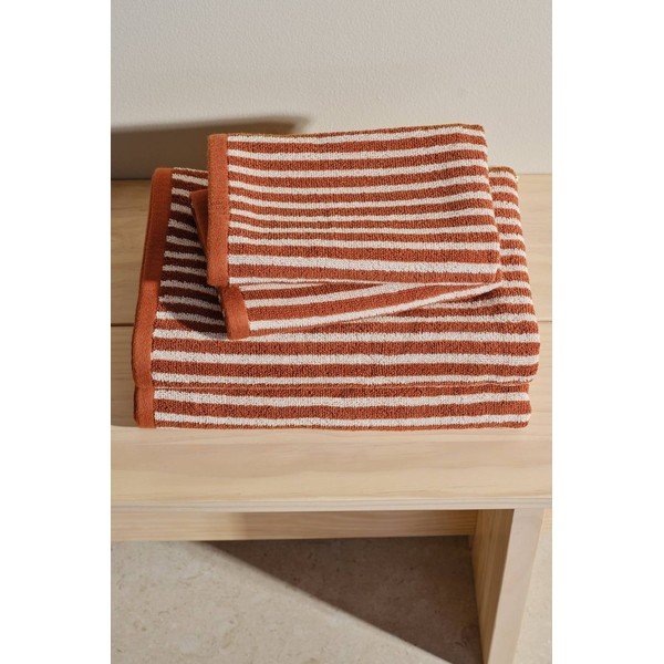 Prosoape de baie maro coniac/crem 4 buc. din bumbac Dixie – Jotex-image-1