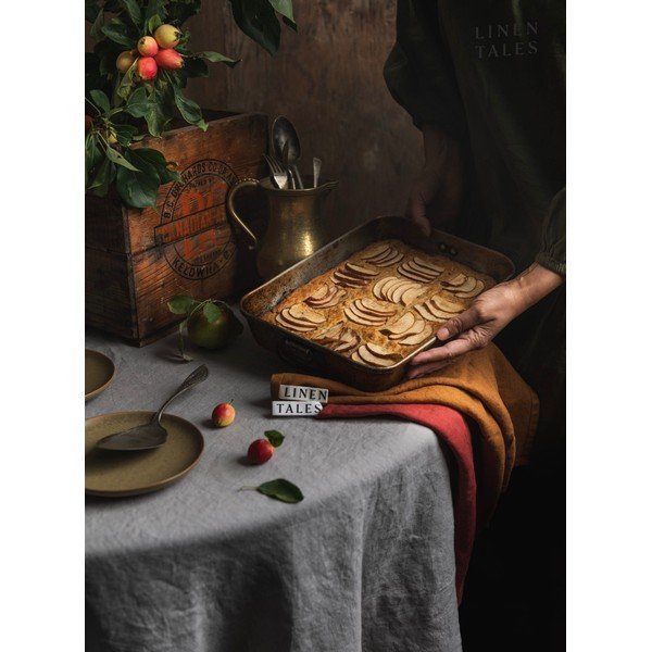 Față de masă gri deschis din in 140x140 cm - Linen Tales-image-1