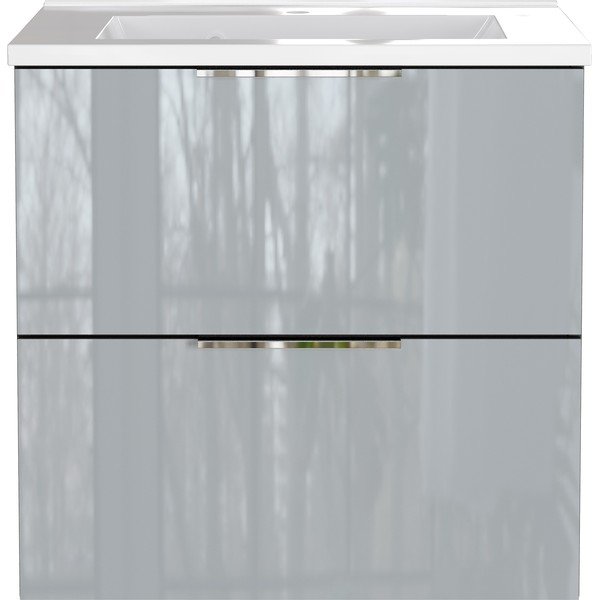 Dulap sub chiuvetă gri suspendat cu aspect lucios 61x61 cm Celano – Germania-image-2