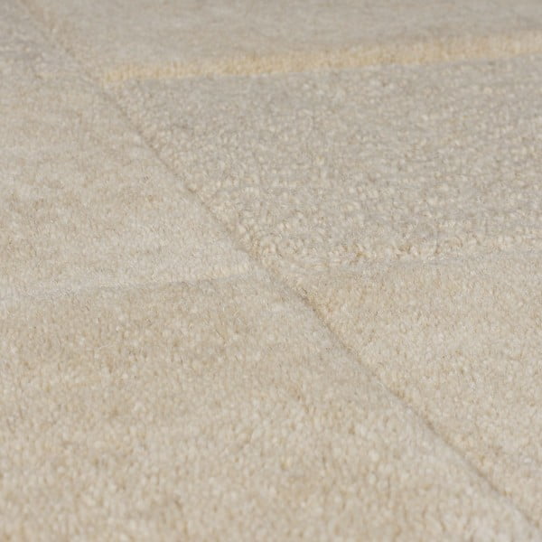 Covor tip traversă bej țesut manual din lână 60x230 cm Checkerboard – Flair Rugs-image-3