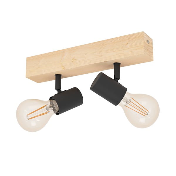 Plafonieră neagră/în culoare naturală 5x30 cm TOWNSHEND 3 – EGLO