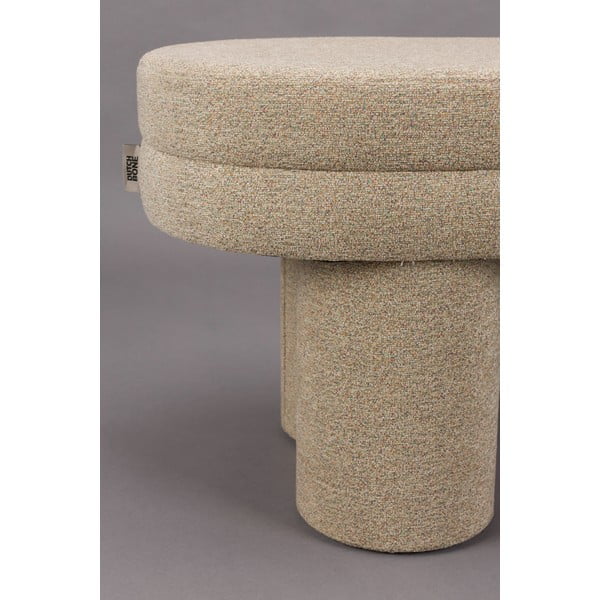 Bancă bej cu tapițerie din țesătură bouclé Fern – Dutchbone-image-3