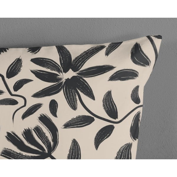 Lenjerie de pat neagră-bej din bumbac pentru pat de o persoană, extinsă 140x220 cm Emilia – Good Morning-image-3