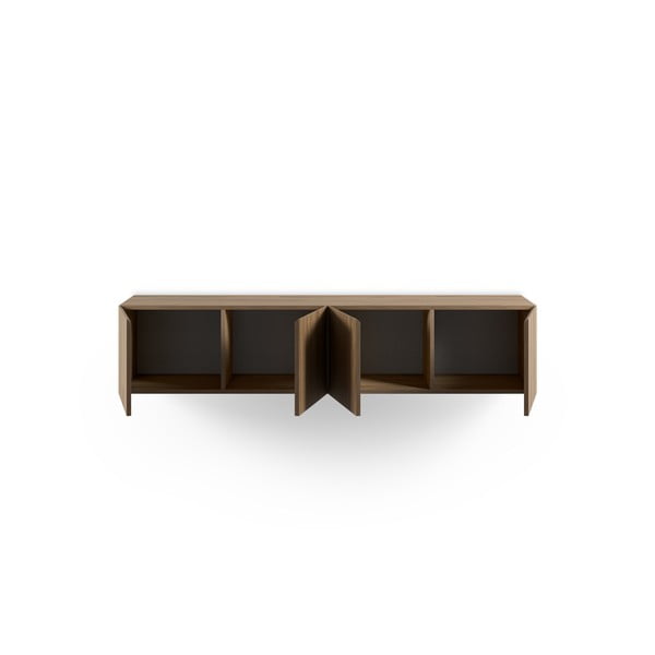 Comodă TV în culoare naturală cu aspect de lemn de stejar 180x38x35 cm Daroca – Marckeric-image-2