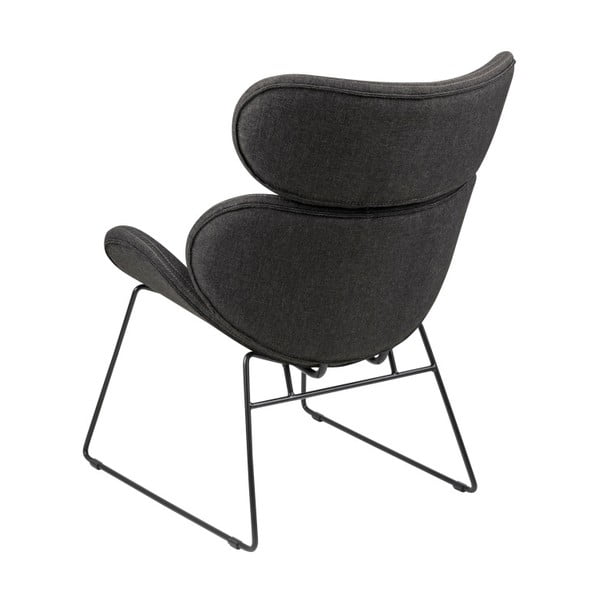 Fotoliu cu picioare negre Actona Cazar, gri închis-image-3