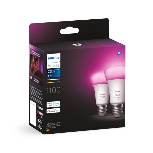 Becuri smart LED E27, 2 buc. 11 W White and color ambiance – Philips Hue-image-2