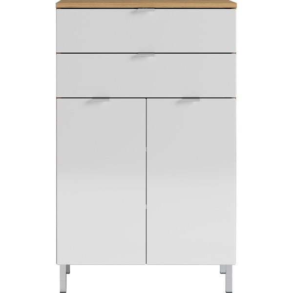 Dulap în decor de stejar Germania Mauresa, înălțime 97 cm, alb-image-2