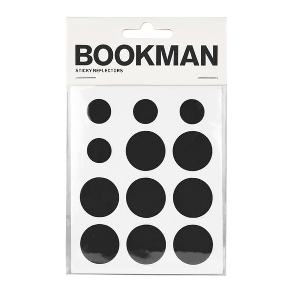 Set 12 buline reflectorizante autoadezive Bookman, negru