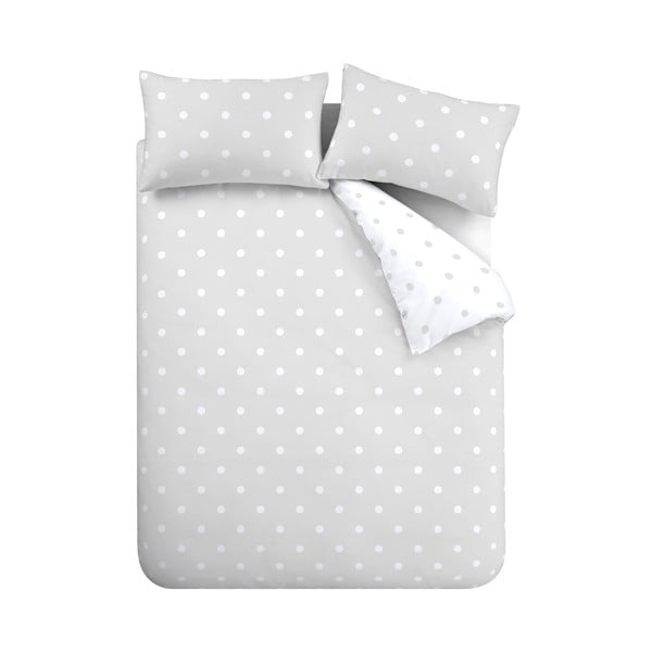 Lenjerie de pat albă-gri deschis pentru pat dublu 200x200 cm – Catherine Lansfield