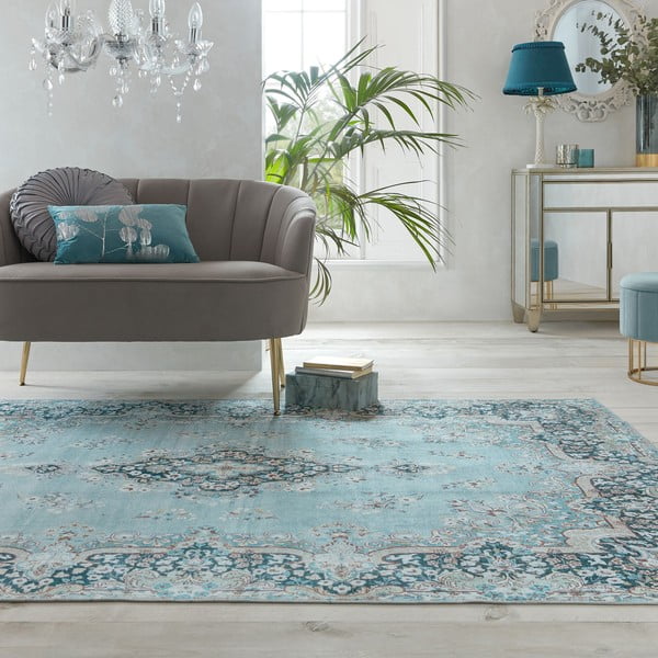 Covor turcoaz lavabil 80x150 cm FOLD Colby – Flair Rugs-image-4