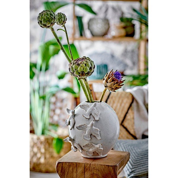 Vază crem din gresie (înălțime 25 cm) Abira – Bloomingville-image-2