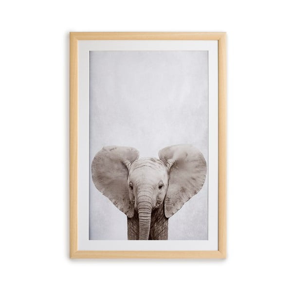 Tablou cu ramă pentru perete Surdic Elephant, 30 x 40 cm
