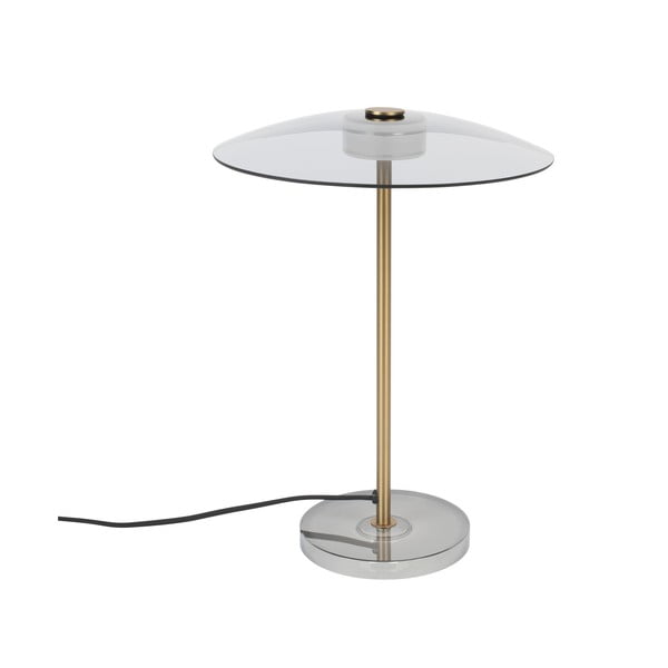 Veioză gri/aurie LED cu intensitate reglabilă cu abajur din sticlă (înălțime 42 cm) Float – Zuiver