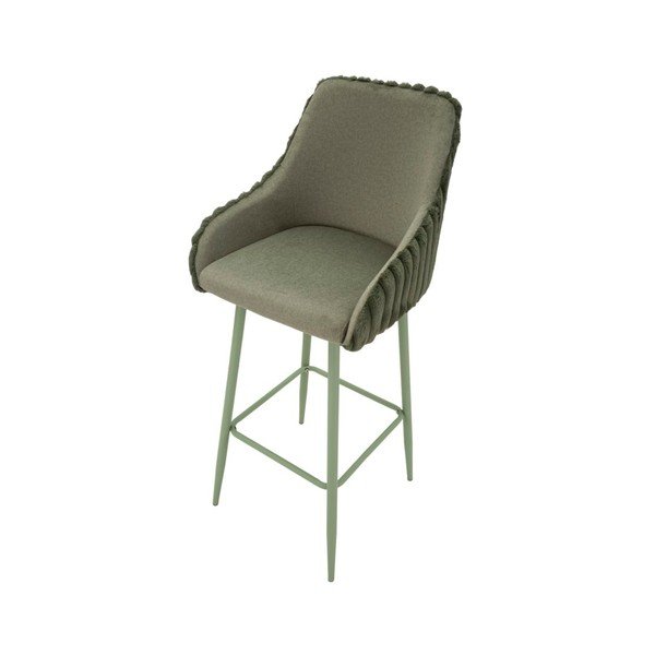 Scaune de bar verzi cu cotiere 2 buc. tapițate (înălțime șezut 78 cm) Alaska – Mauro Ferretti-image-3